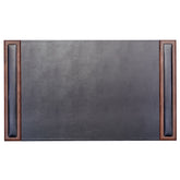 Walnut & Black Leather Desk Pad, 34 x 20